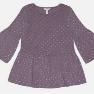 Matilda Jane Lilac Womens Bell Sleeve Peplum Tunic Top Sz Large